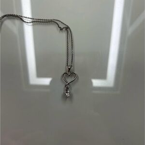 Elegant Silver Heart Necklace